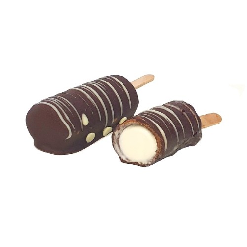 Ξυλάκι πουράκι με παγωτό βανίλια με επικάλυψη σοκολάτα υγείας (κιλό)